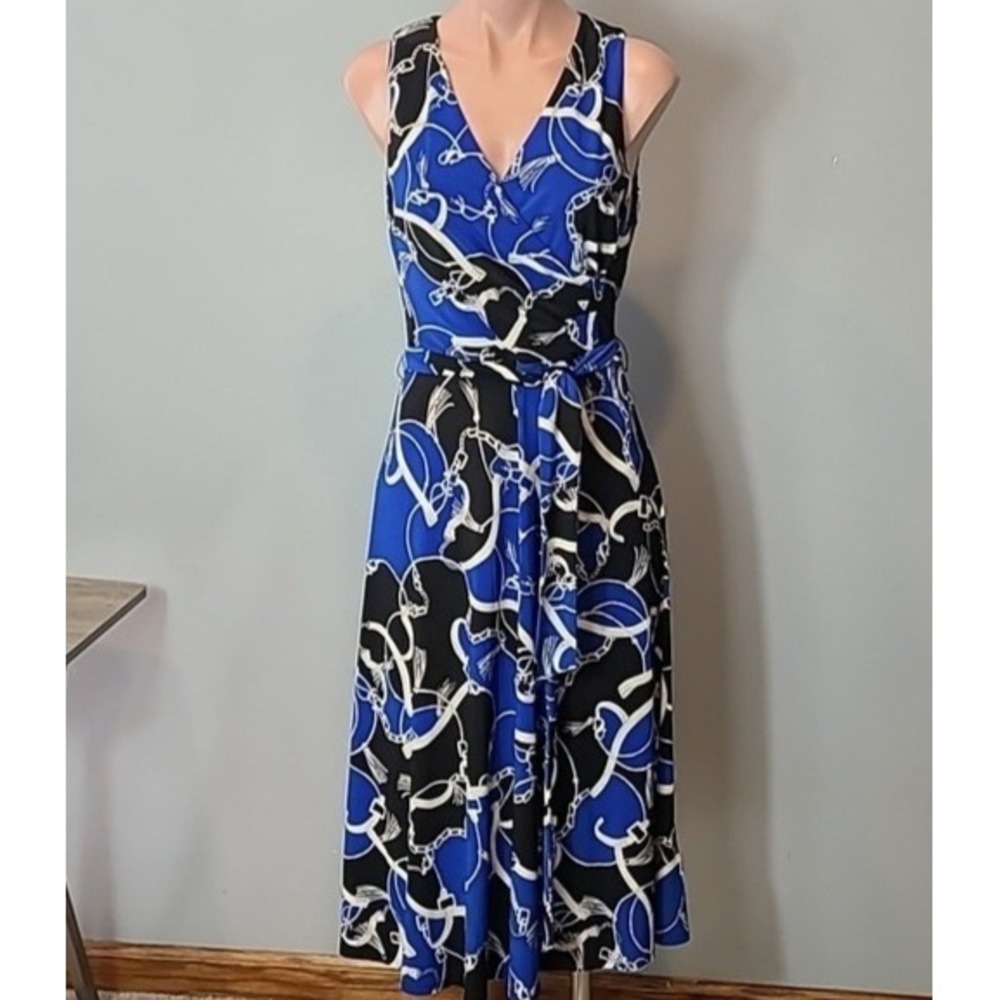 Ralph Lauren Dress Womens Size 0 Chain Preppy Liquid Knit Old Money Country Club